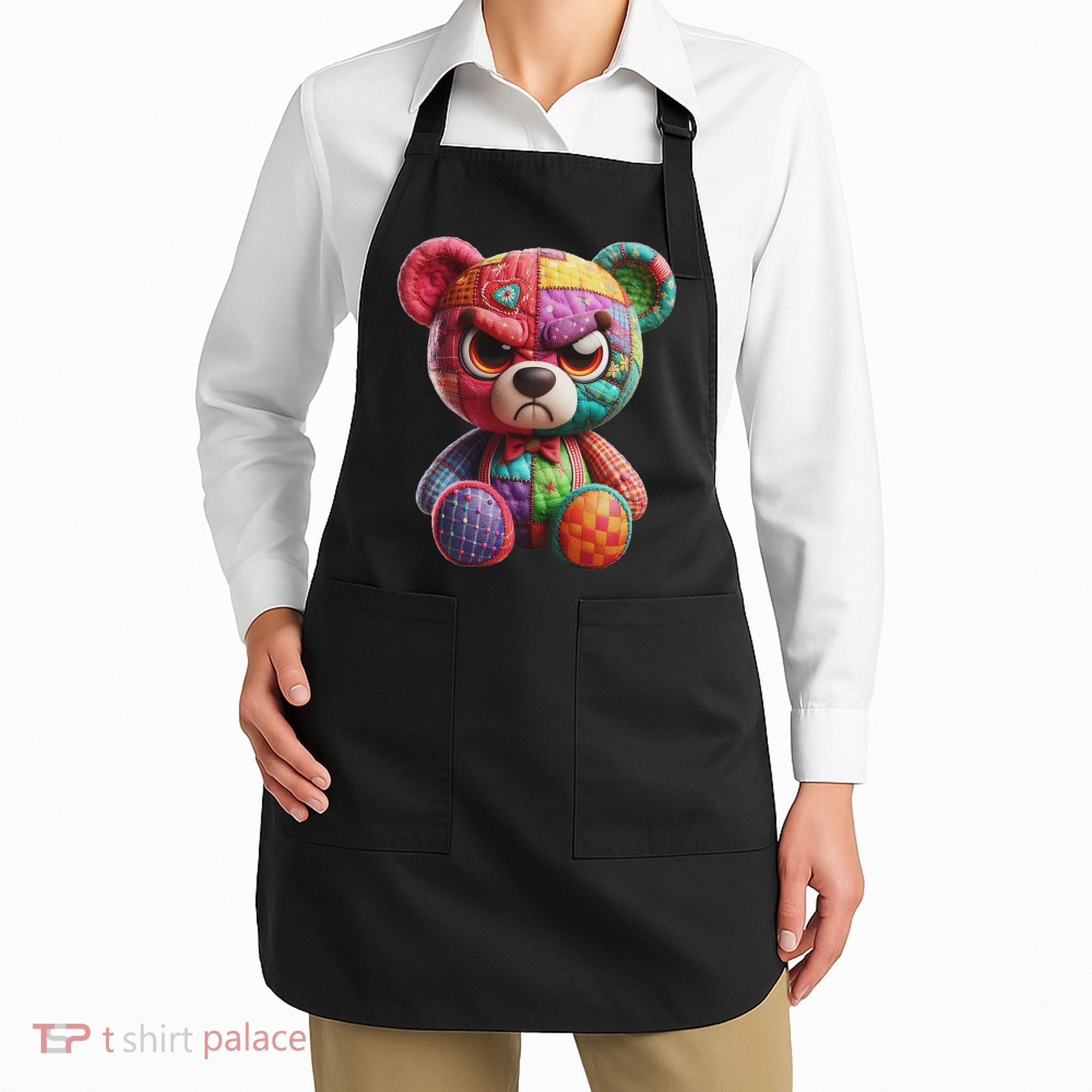 Angry Teddy Bear Print, A Very Grumpy Hug Apron