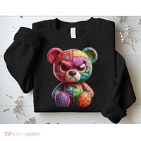 Angry Teddy Bear Print, A Very Grumpy Hug Sweatshirt thumb 2