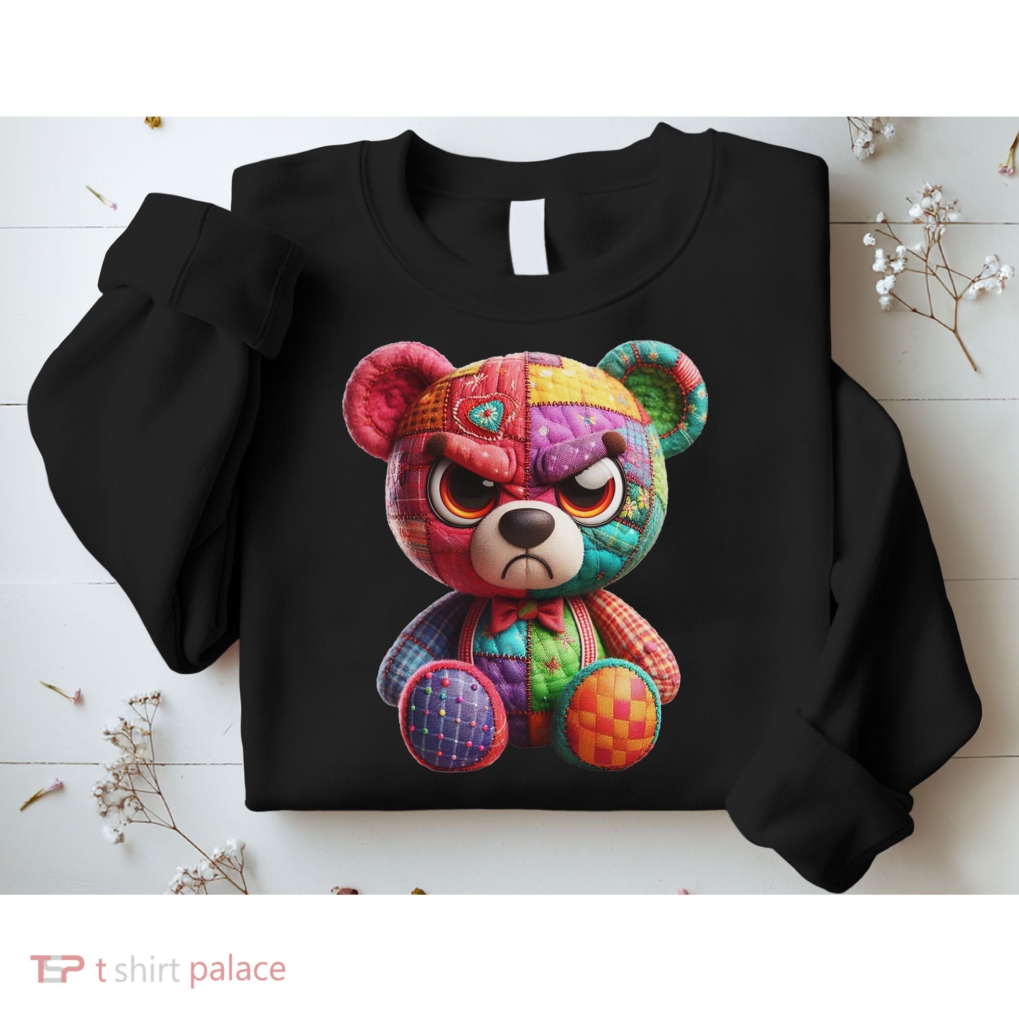 Angry Teddy Bear Print, A Very Grumpy Hug Sweatshirt