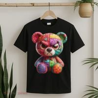 Angry Teddy Bear Print, A Very Grumpy Hug T-Shirt thumb 2