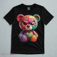 Angry Teddy Bear Print, A Very Grumpy Hug T-Shirt thumb 5