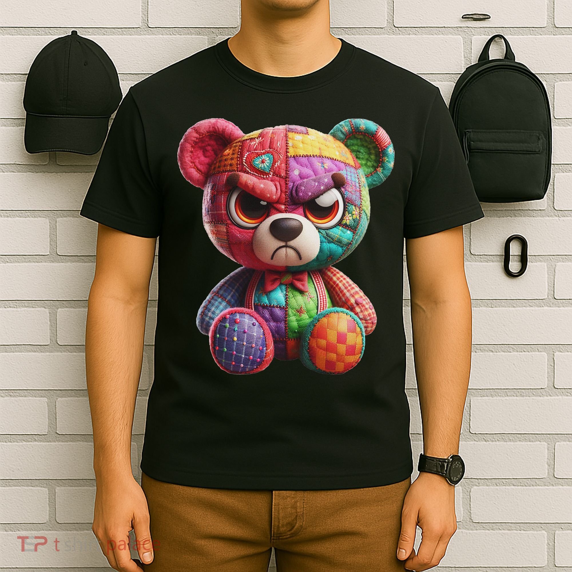 Angry Teddy Bear Print, A Very Grumpy Hug T-Shirt