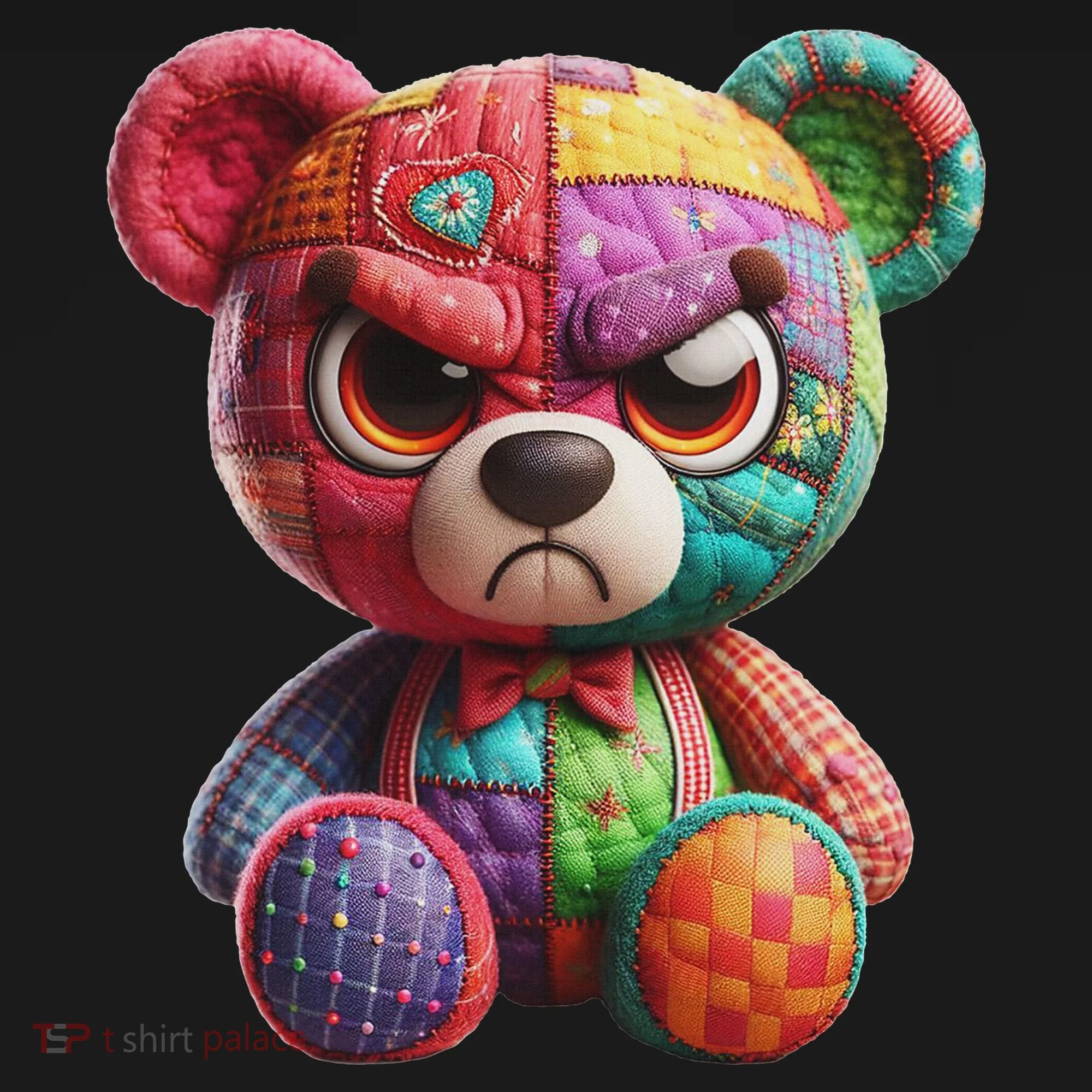 Angry Teddy Bear Print, A Very Grumpy Hug Women's Hoodie