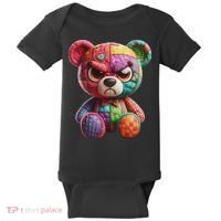Angry Teddy Bear Print, A Very Grumpy Hug Baby Bodysuit thumb 0