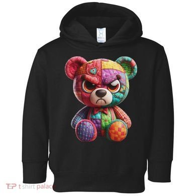 Angry Teddy Bear Print, A Very Grumpy Hug Toddler Hoodie