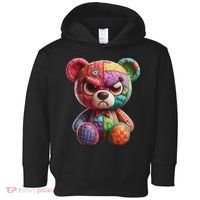 Angry Teddy Bear Print, A Very Grumpy Hug Toddler Hoodie thumb 0