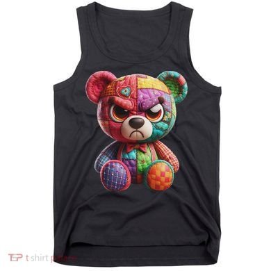 Angry Teddy Bear Print, A Very Grumpy Hug Tank Top