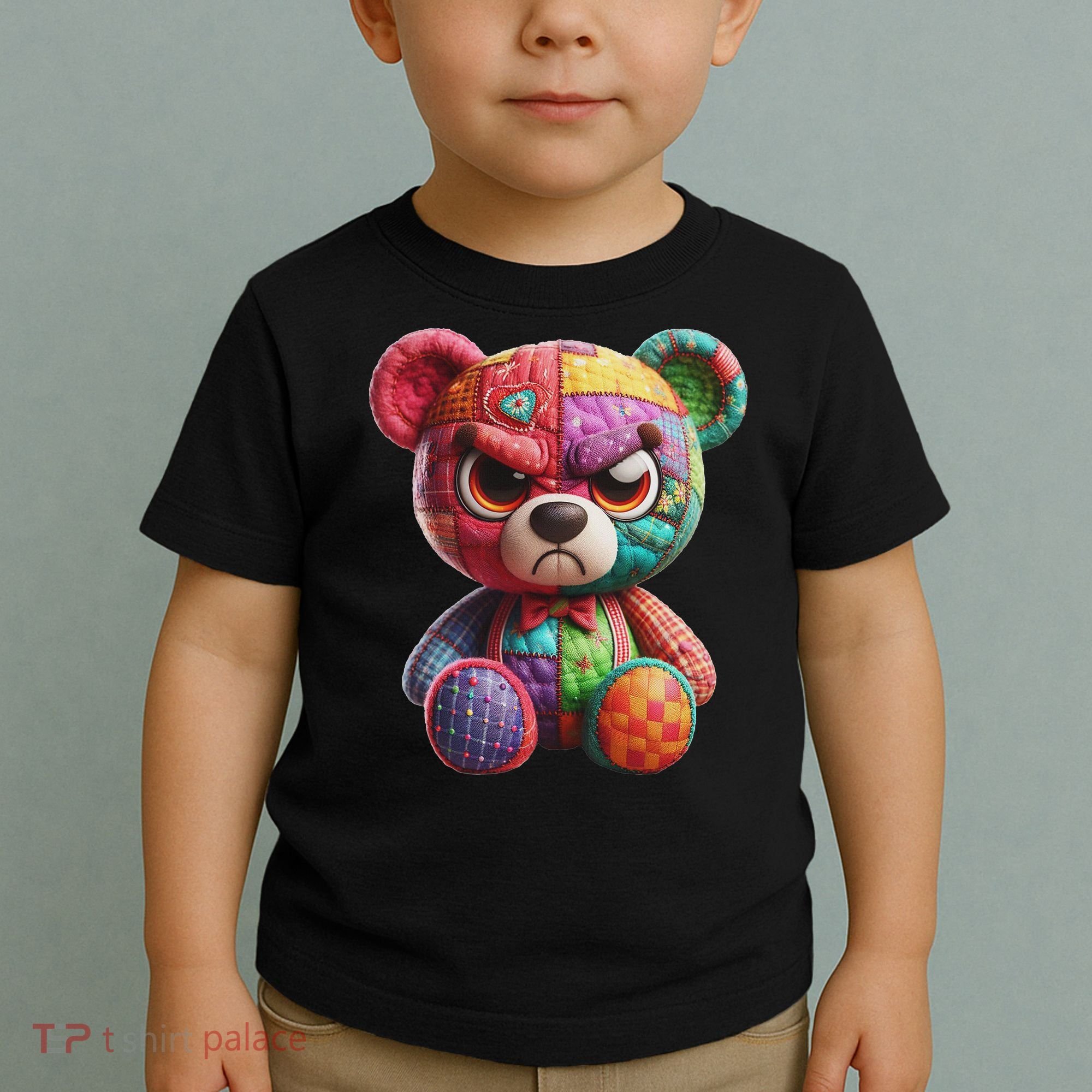 Angry Teddy Bear Print, A Very Grumpy Hug Toddler T-Shirt