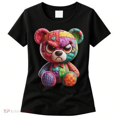 Angry Teddy Bear Print, A Very Grumpy Hug Women's T-Shirt
