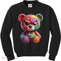Angry Teddy Bear Print, A Very Grumpy Hug Kids Sweatshirt thumb 0