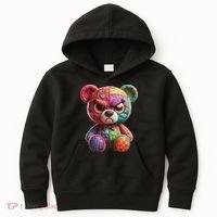Angry Teddy Bear Print, A Very Grumpy Hug Kids Hoodie thumb 0