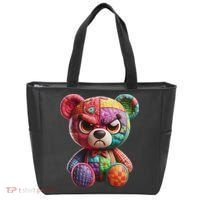 Angry Teddy Bear Print, A Very Grumpy Hug Tote Bag thumb 0