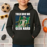 Alien Told Bro We Geek Hard Kids Hoodie thumb 2
