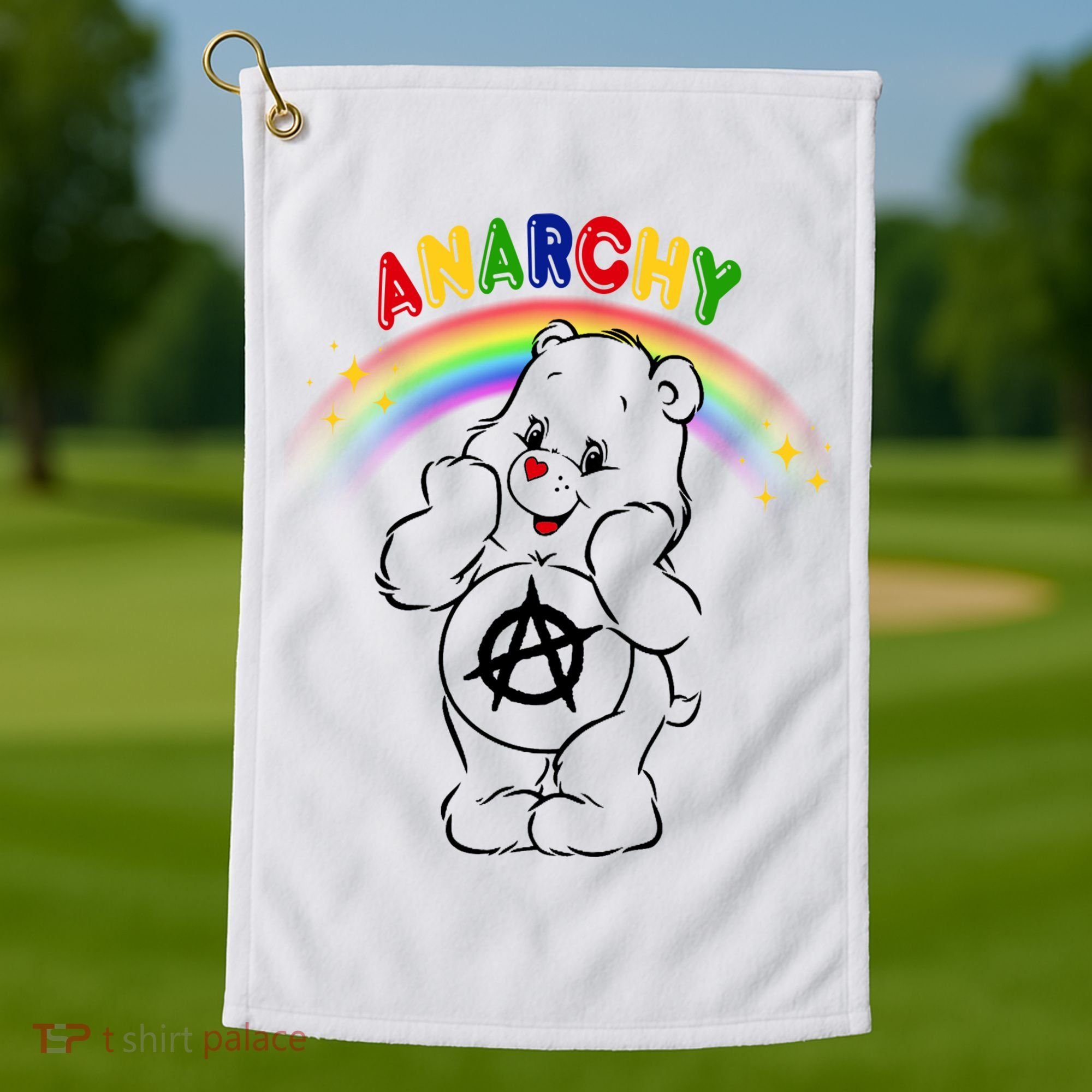 Anarchy Teddy Bear Golf Towel