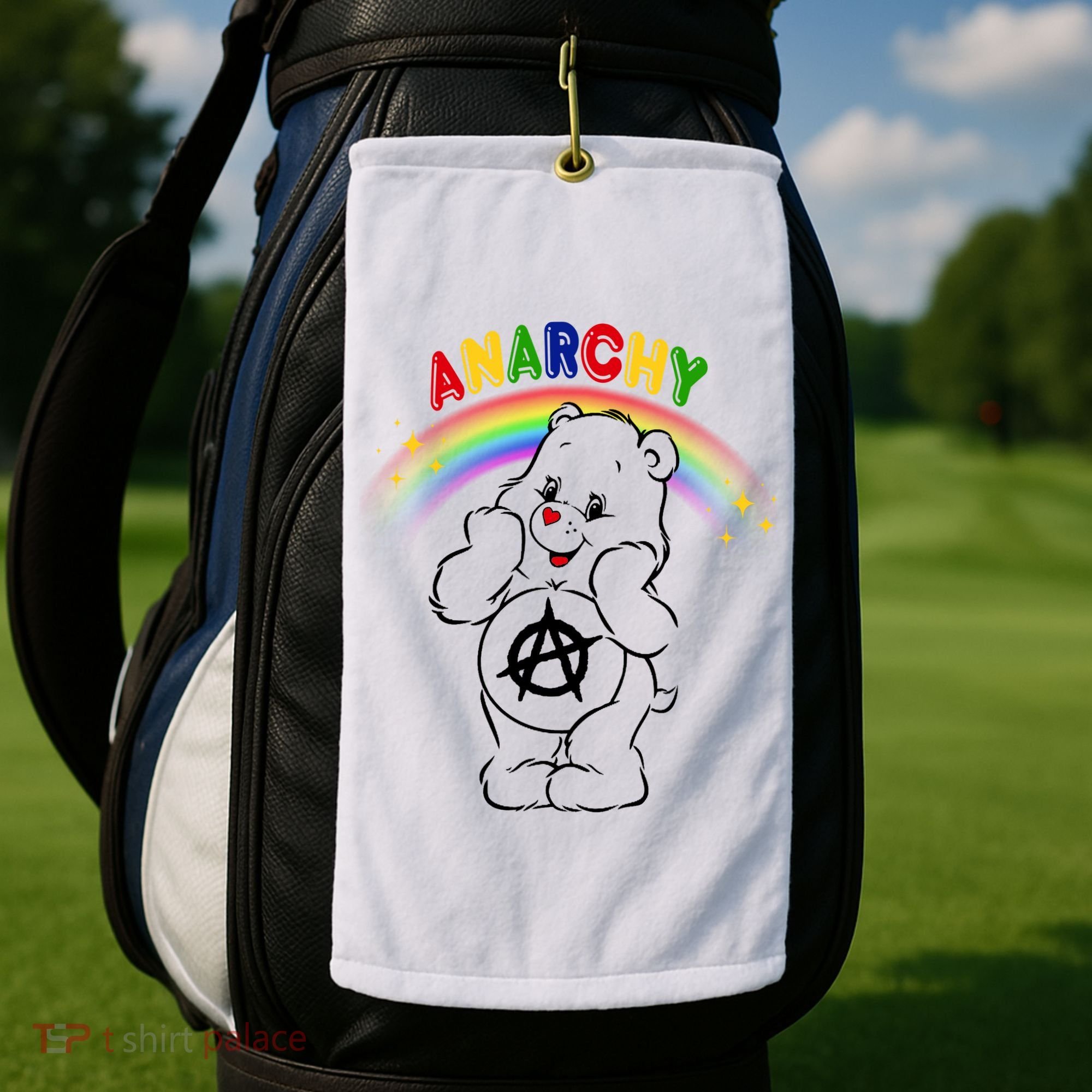 Anarchy Teddy Bear Golf Towel