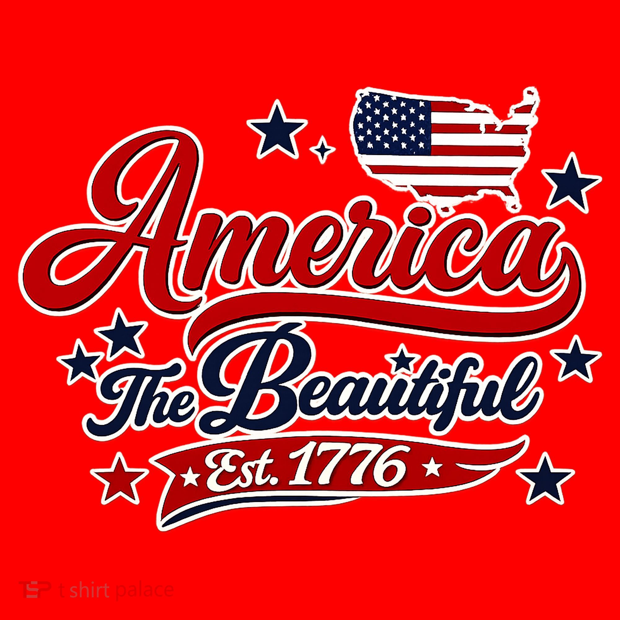 America The Beautiful Est 1776 Santa Hat