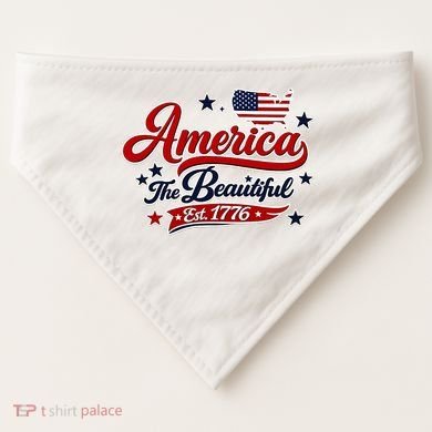 America The Beautiful Est 1776 USA-Made Doggie Bandana