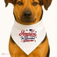 America The Beautiful Est 1776 USA-Made Doggie Bandana thumb 1