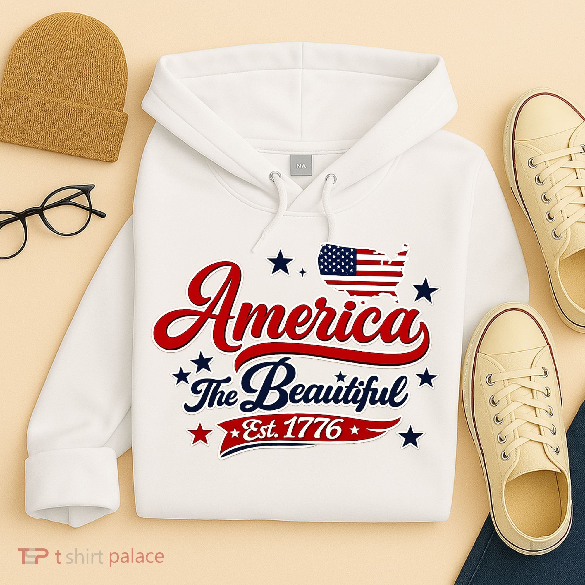 America The Beautiful Est 1776 Hoodie