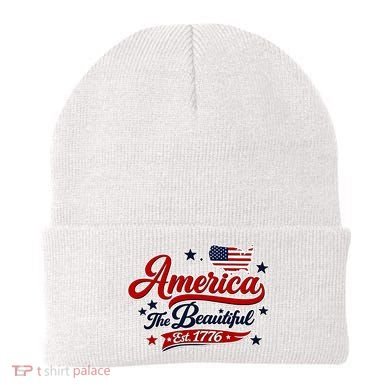 America The Beautiful Est 1776 Beanie