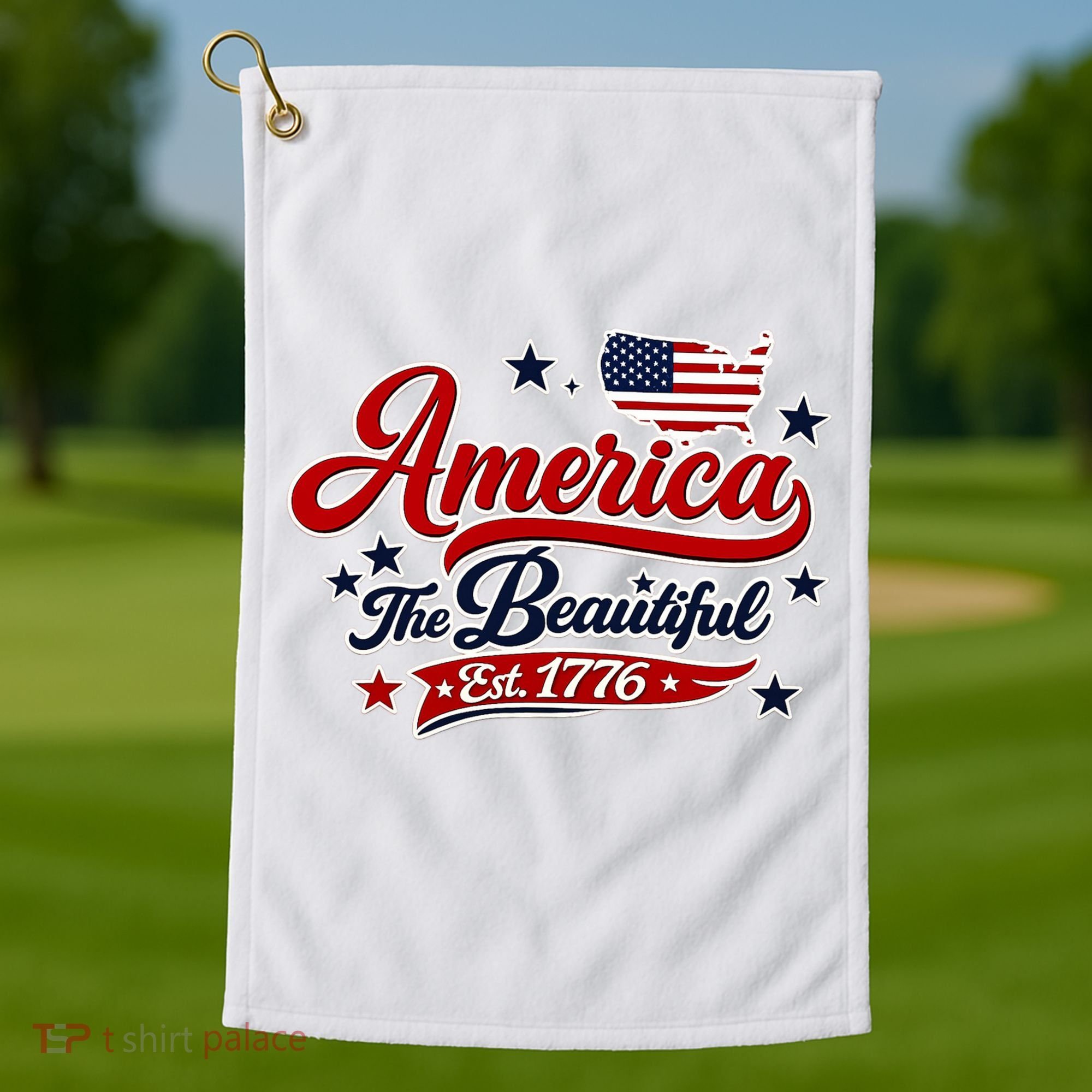 America The Beautiful Est 1776 Golf Towel