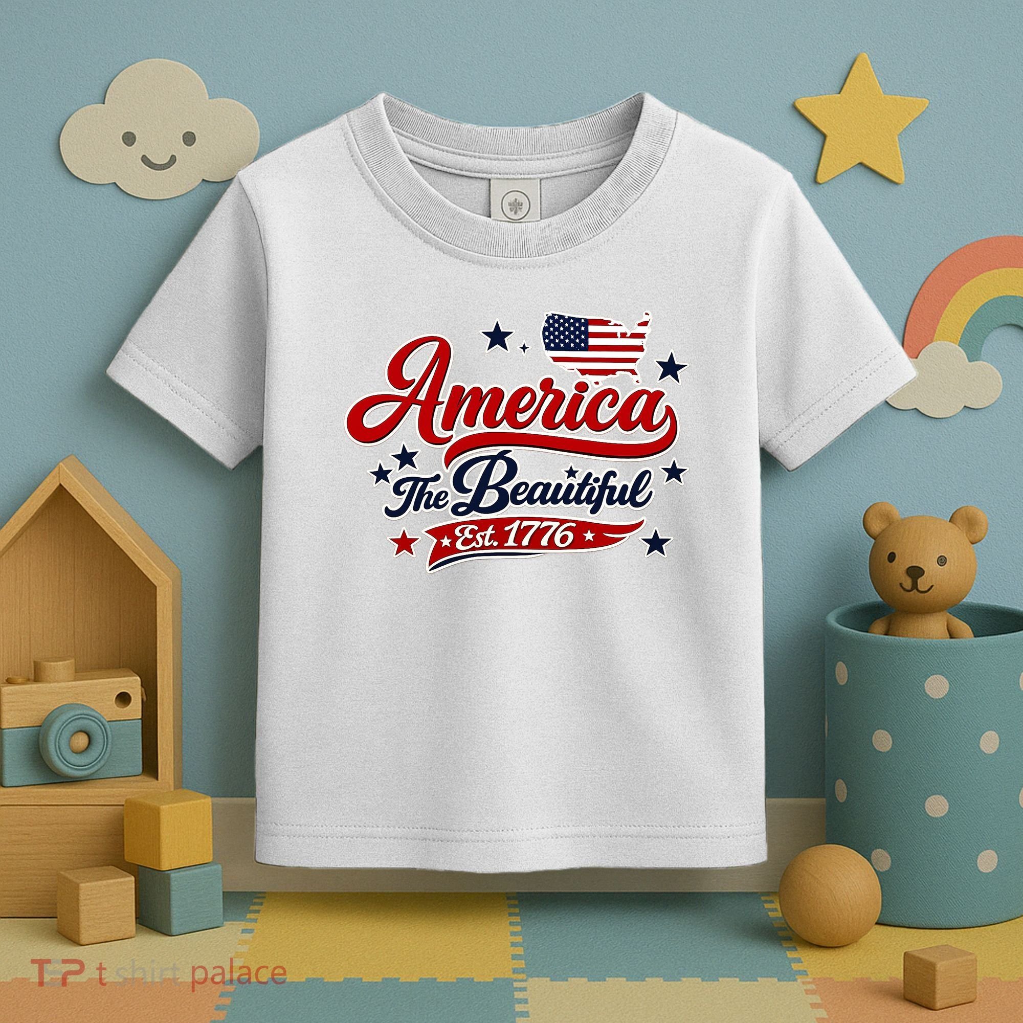 America The Beautiful Est 1776 Toddler T-Shirt