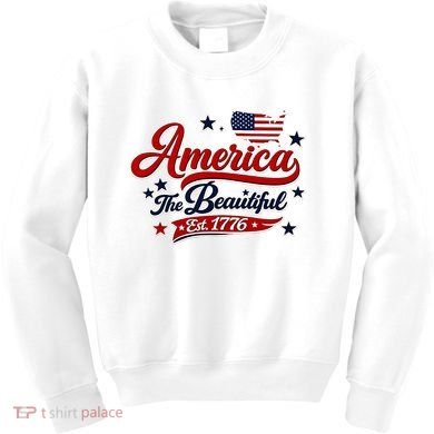 America The Beautiful Est 1776 Kids Sweatshirt