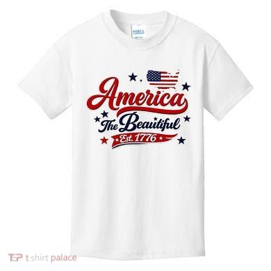 America The Beautiful Est 1776 Kids T-Shirt