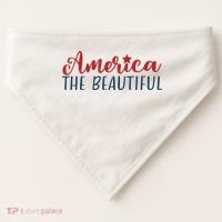 America The Beautiful 4th Of July USA-Made Doggie Bandana thumb 0