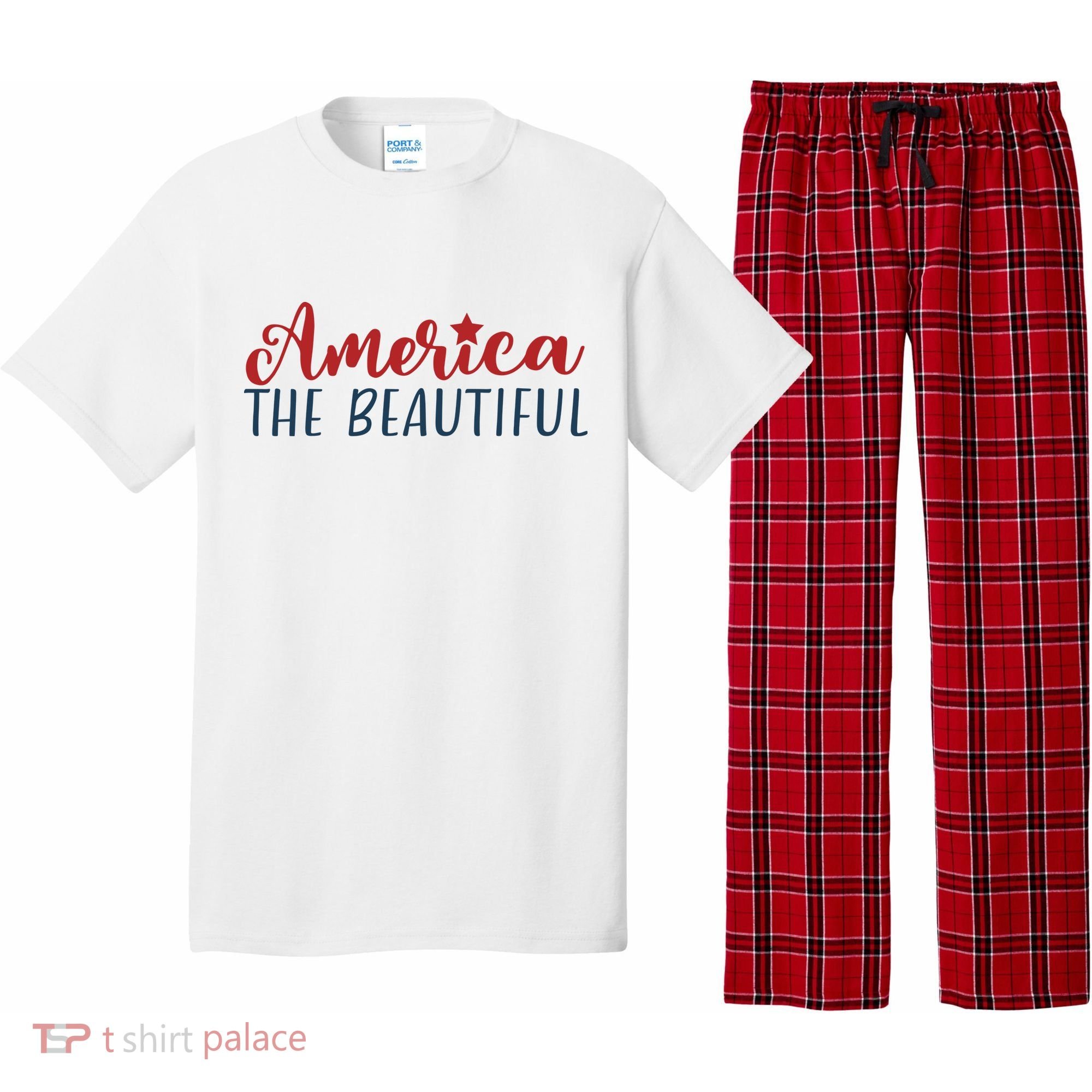 America The Beautiful 4th Of July Pajama Set