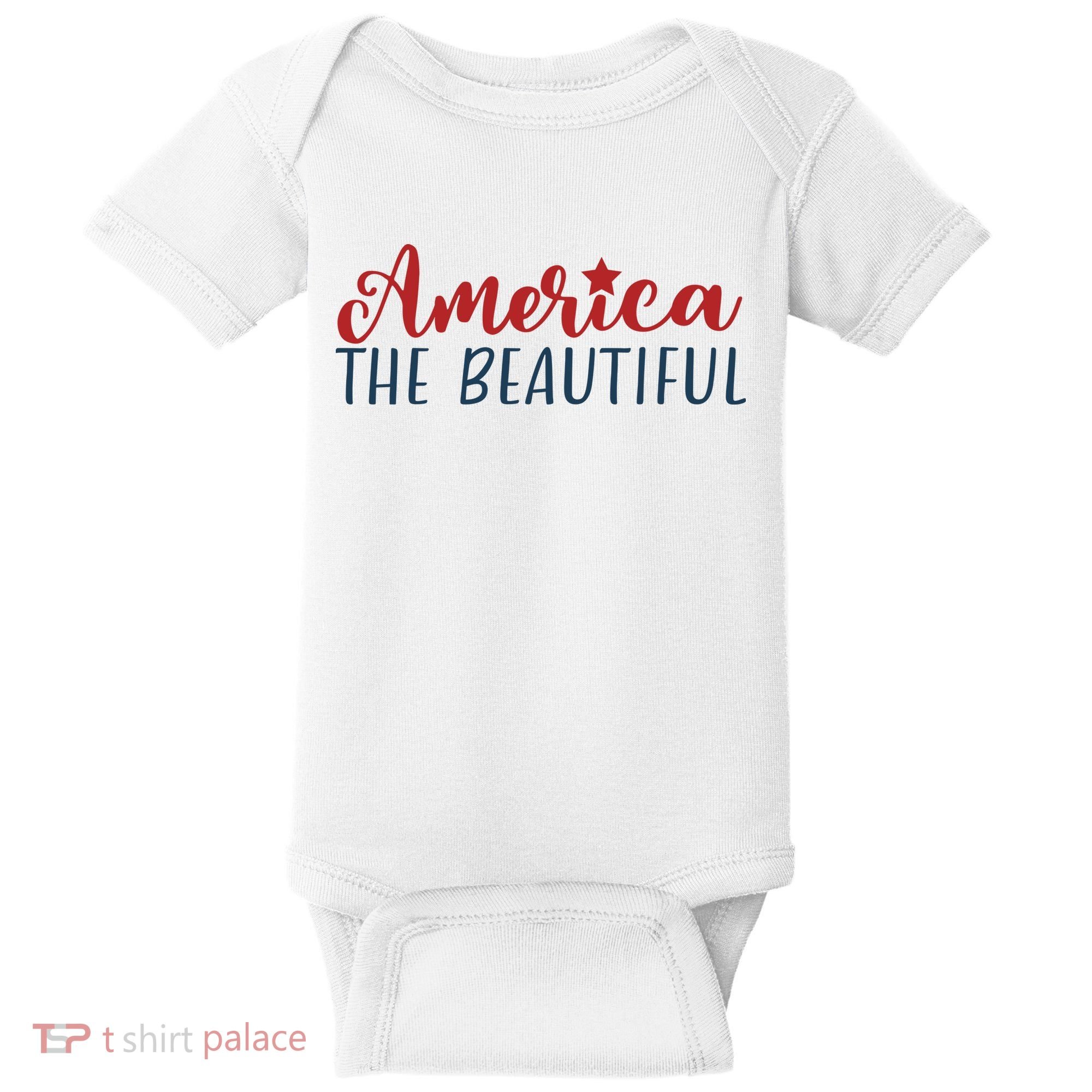 America The Beautiful 4th Of July Baby Bodysuit