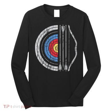 Archery Target Bow And Arrow Archer Retro Vintage Long Sleeve Shirt