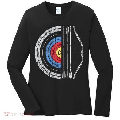 Archery Target Bow And Arrow Archer Retro Vintage Women's Long Sleeve Shirt
