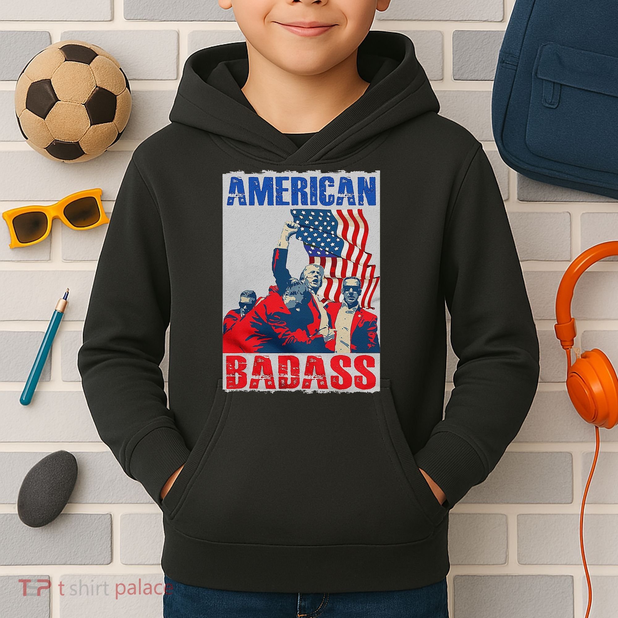 American Trump Badass Kids Hoodie