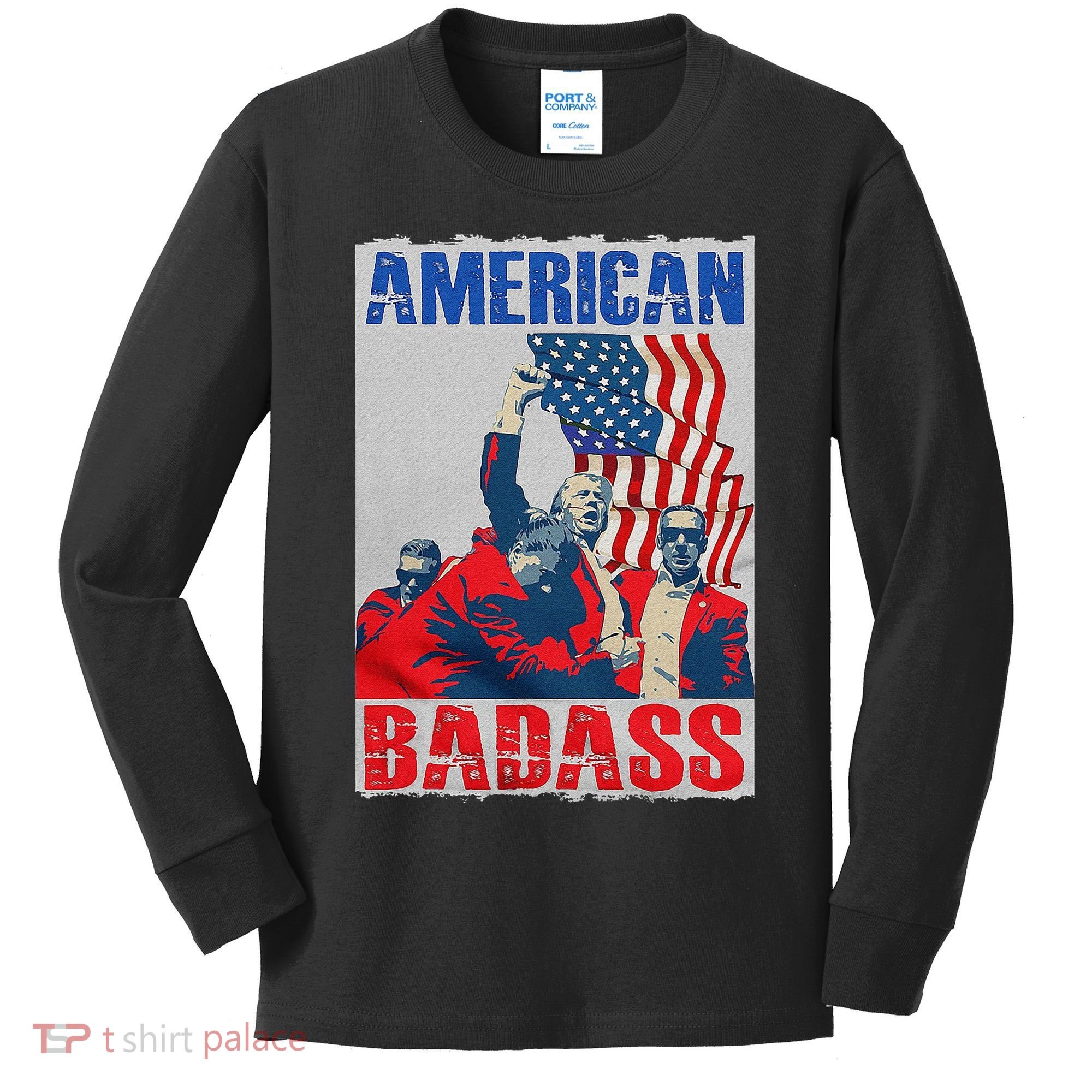 American Trump Badass Kids Long Sleeve Shirt