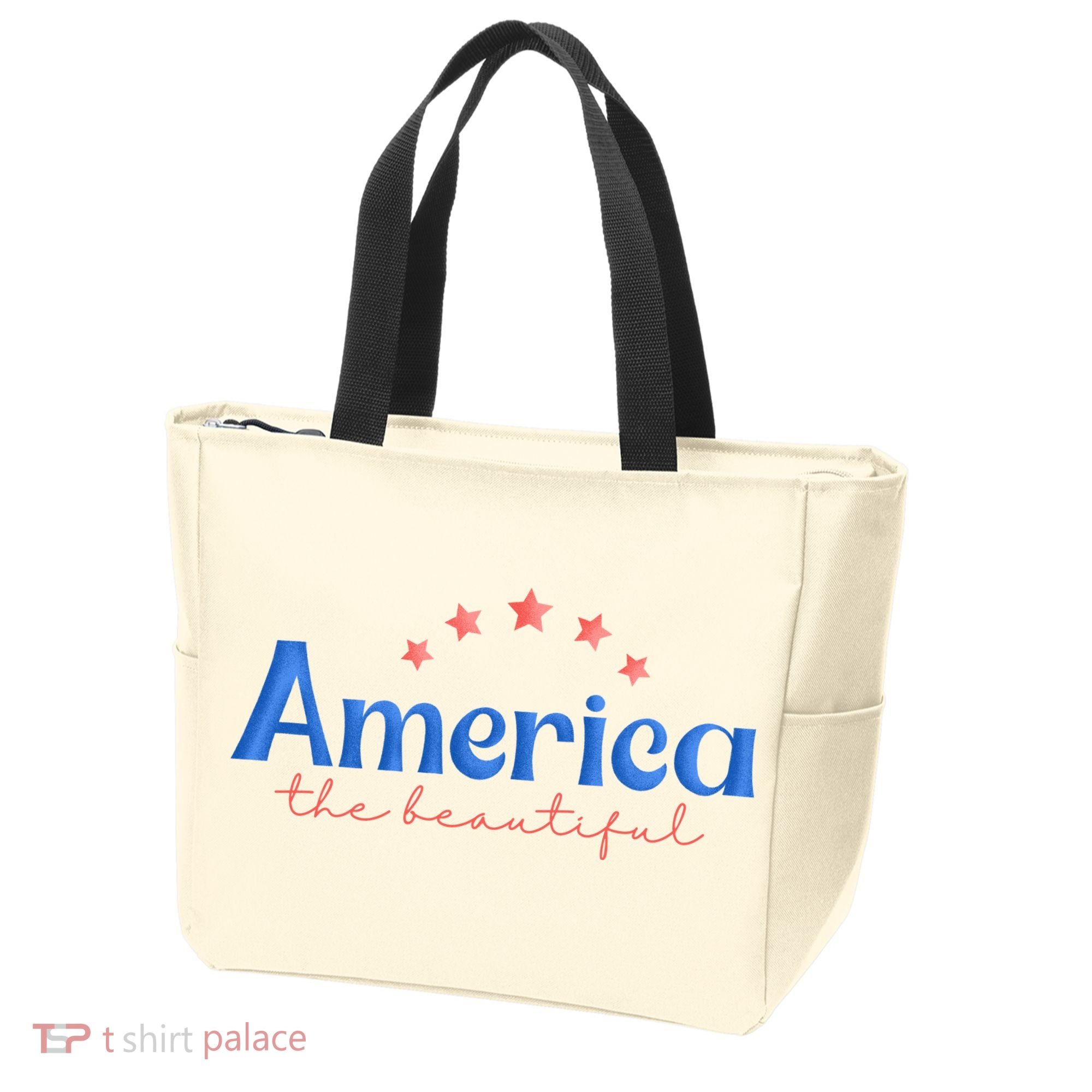 America The Beautiful 4th Of July Star Tote Bag