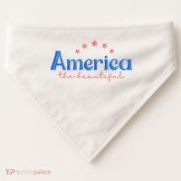 America The Beautiful 4th Of July Star USA-Made Doggie Bandana thumb 0