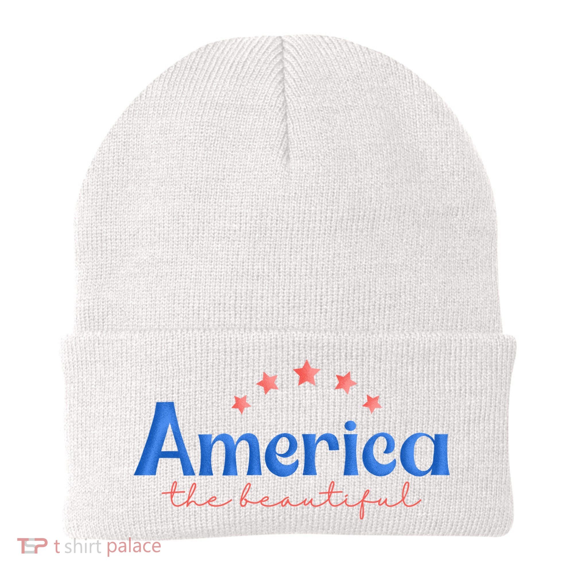 America The Beautiful 4th Of July Star Beanie