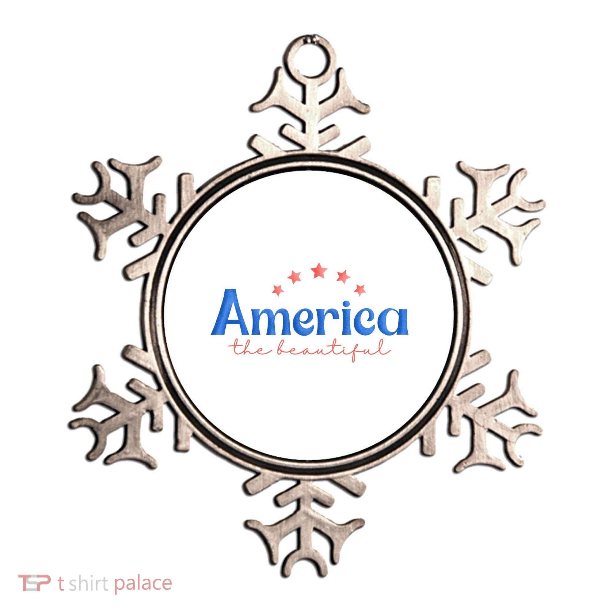 America The Beautiful 4th Of July Star Ornament