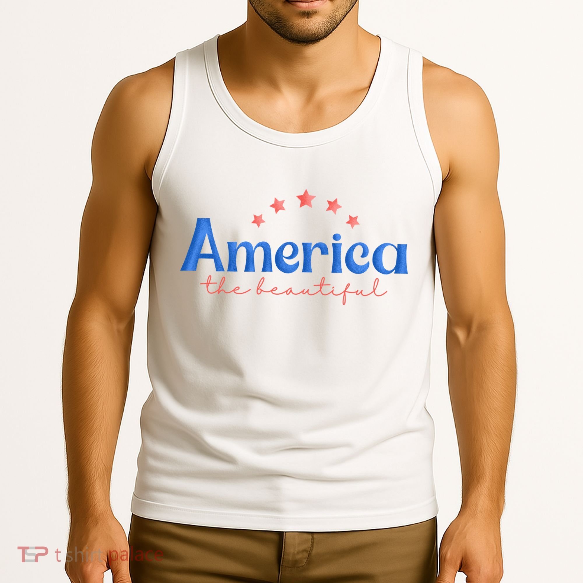 America The Beautiful 4th Of July Star Tank Top