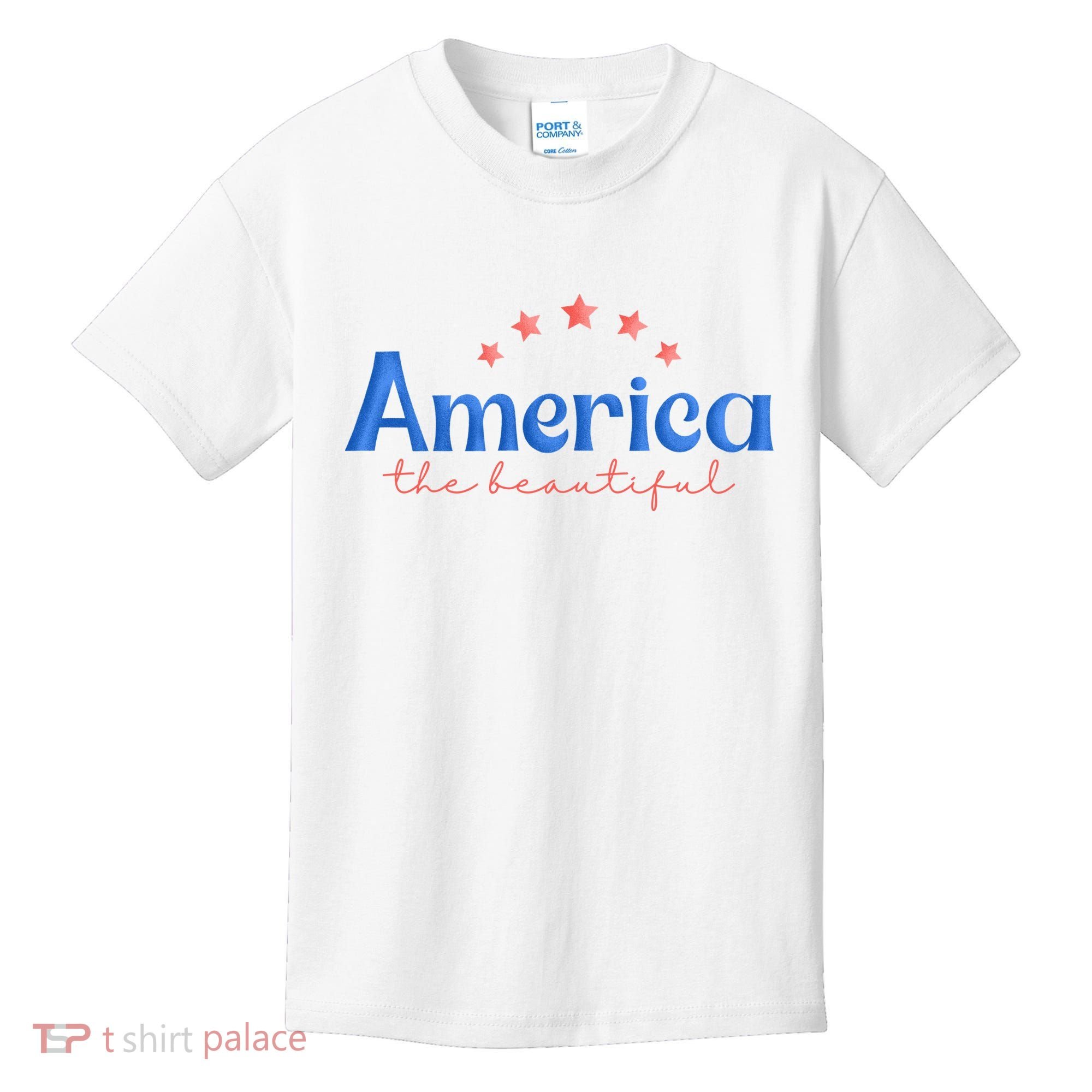 America The Beautiful 4th Of July Star Kids T-Shirt