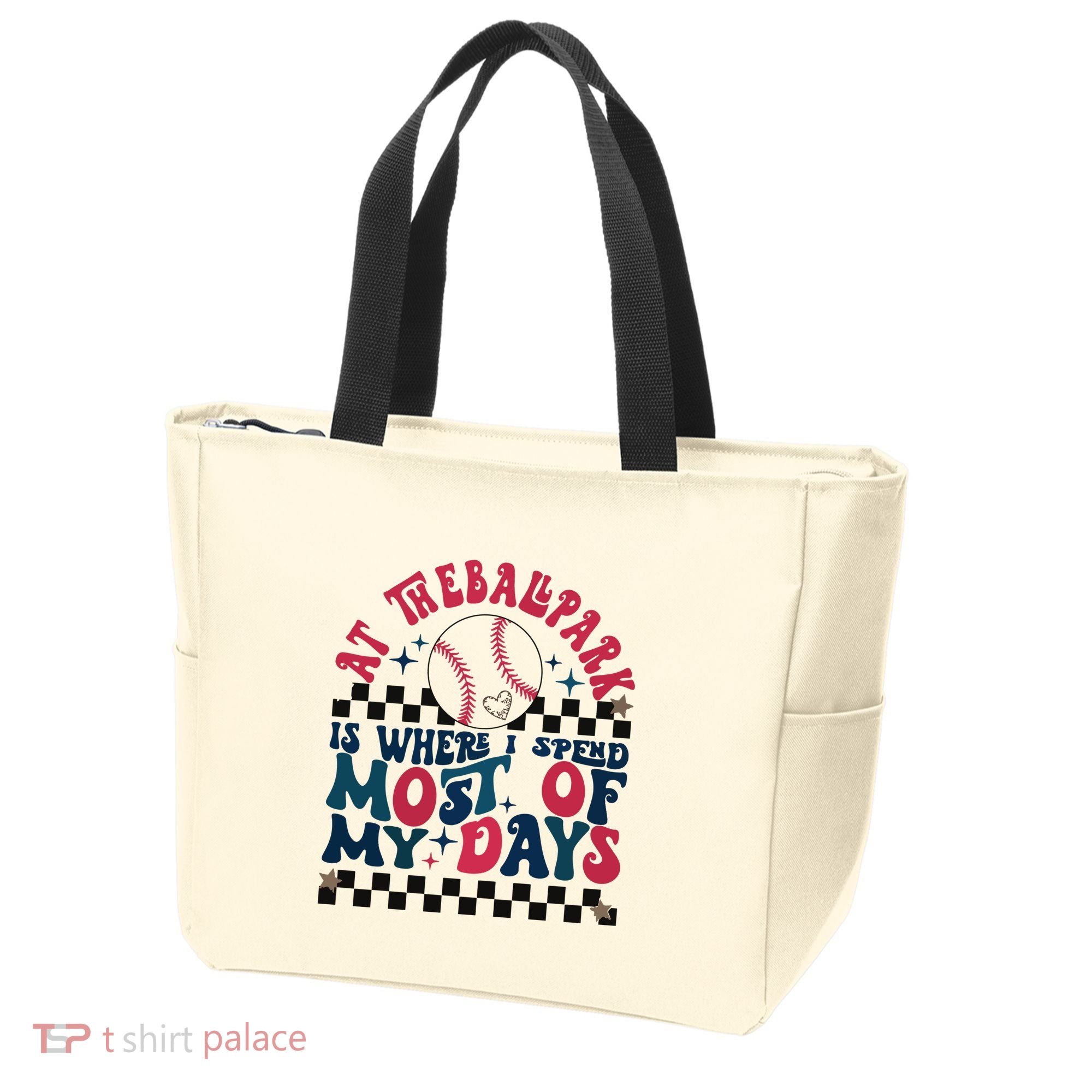 At The Ballpark Is Where I Spend Most Of My Days Tote Bag