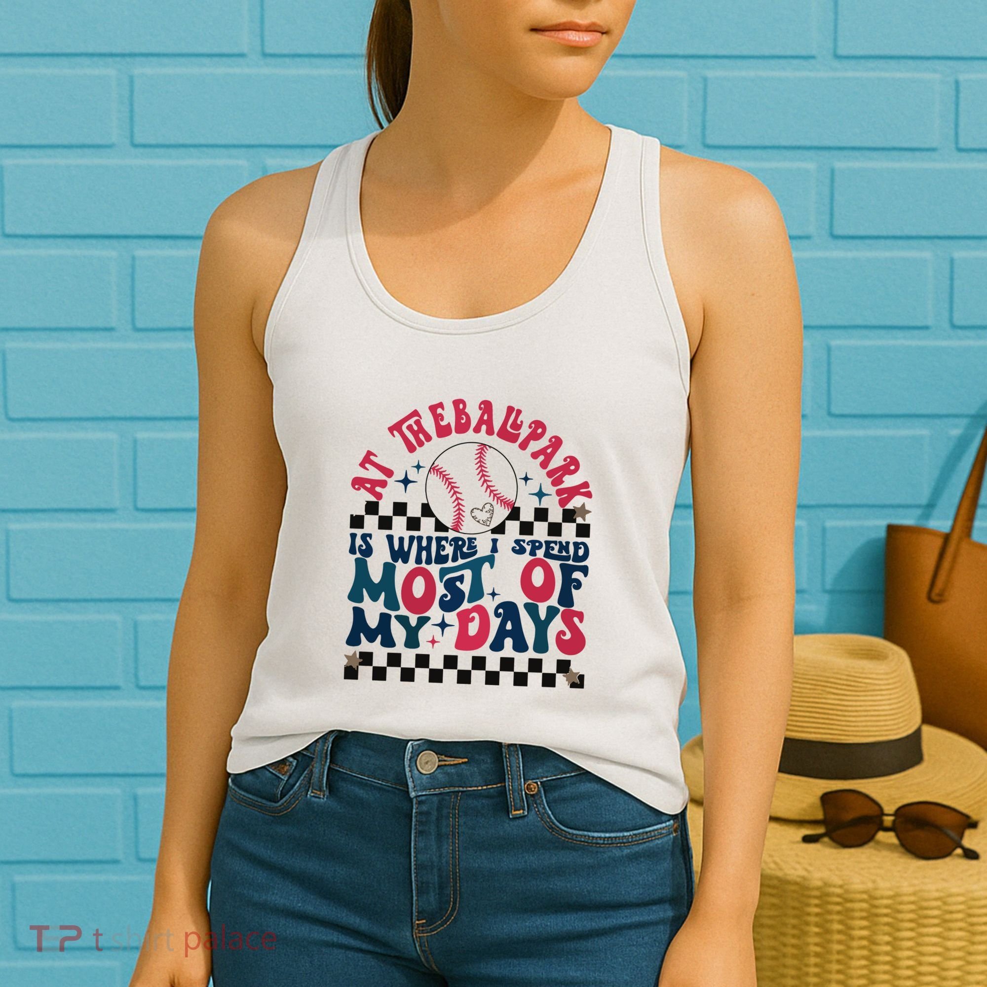 At The Ballpark Is Where I Spend Most Of My Days Women's Tank Top