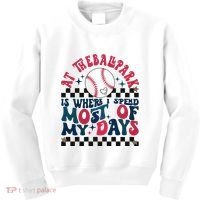 At The Ballpark Is Where I Spend Most Of My Days Kids Sweatshirt thumb 0