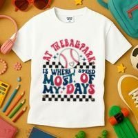 At The Ballpark Is Where I Spend Most Of My Days Kids T-Shirt thumb 3