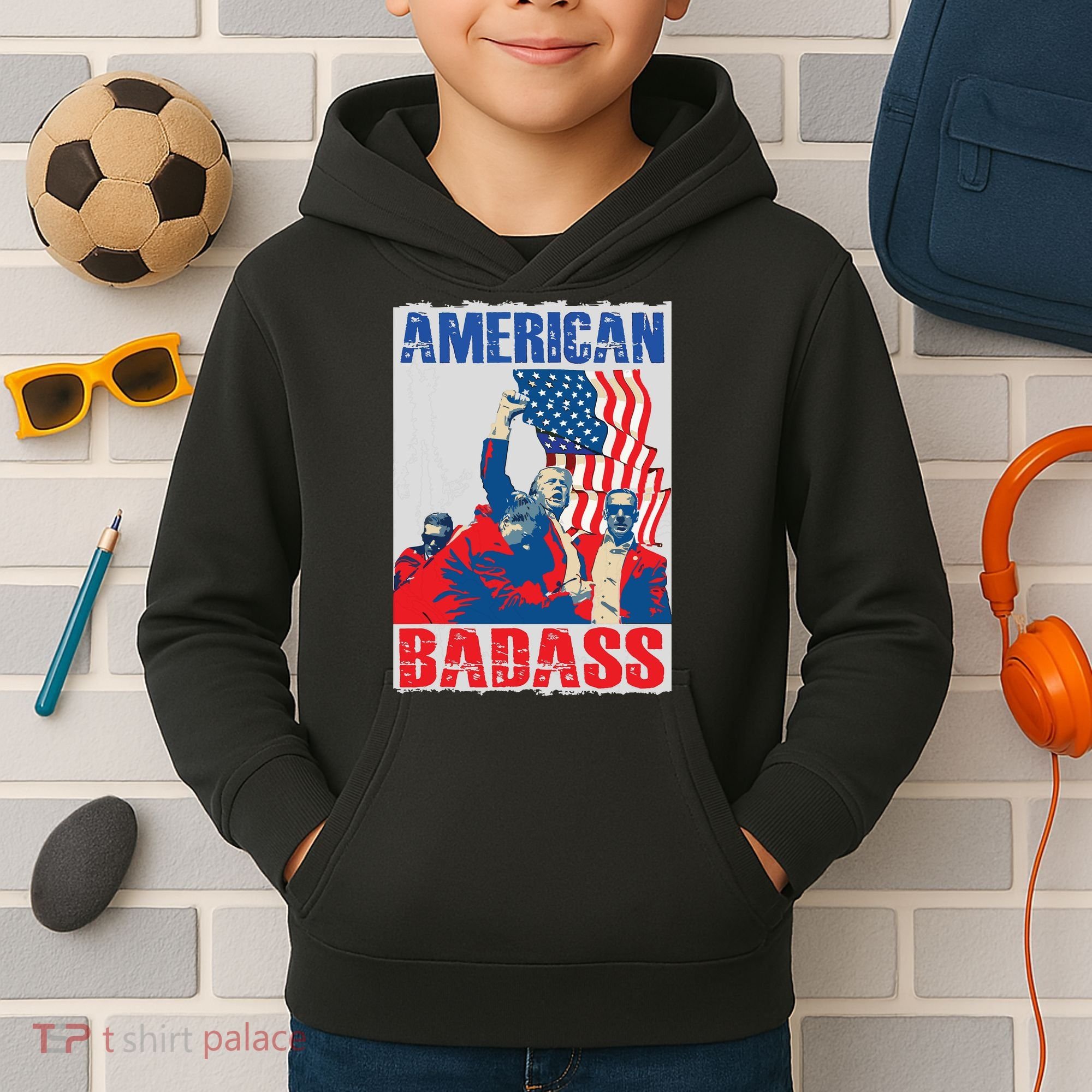 American Trump Badass Kids Hoodie
