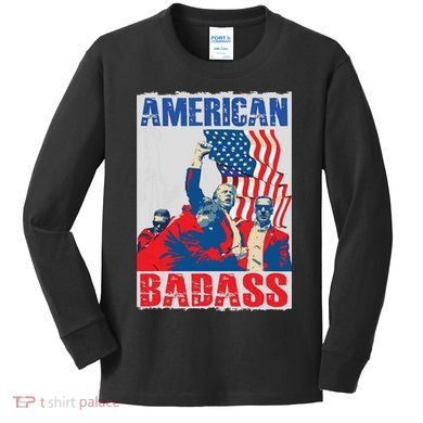 American Trump Badass Kids Long Sleeve Shirt