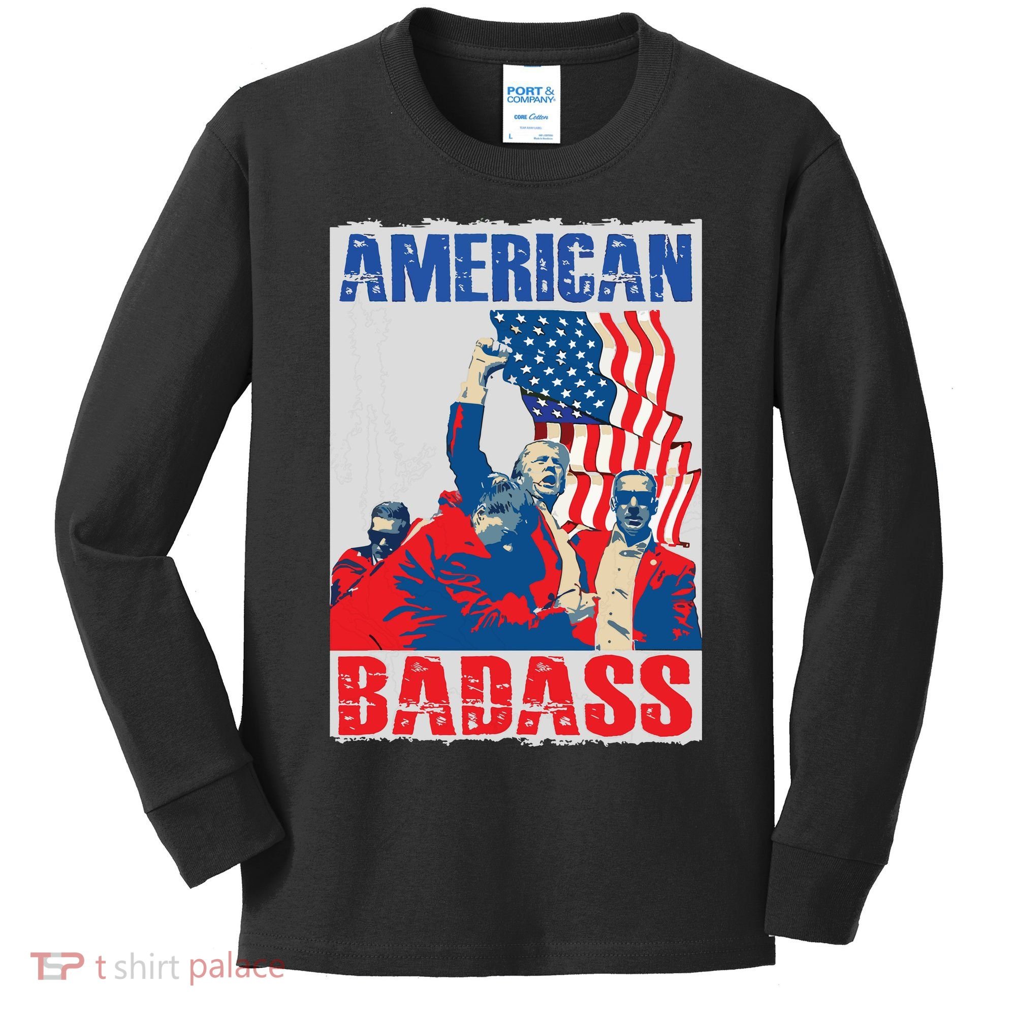 American Trump Badass Kids Long Sleeve Shirt