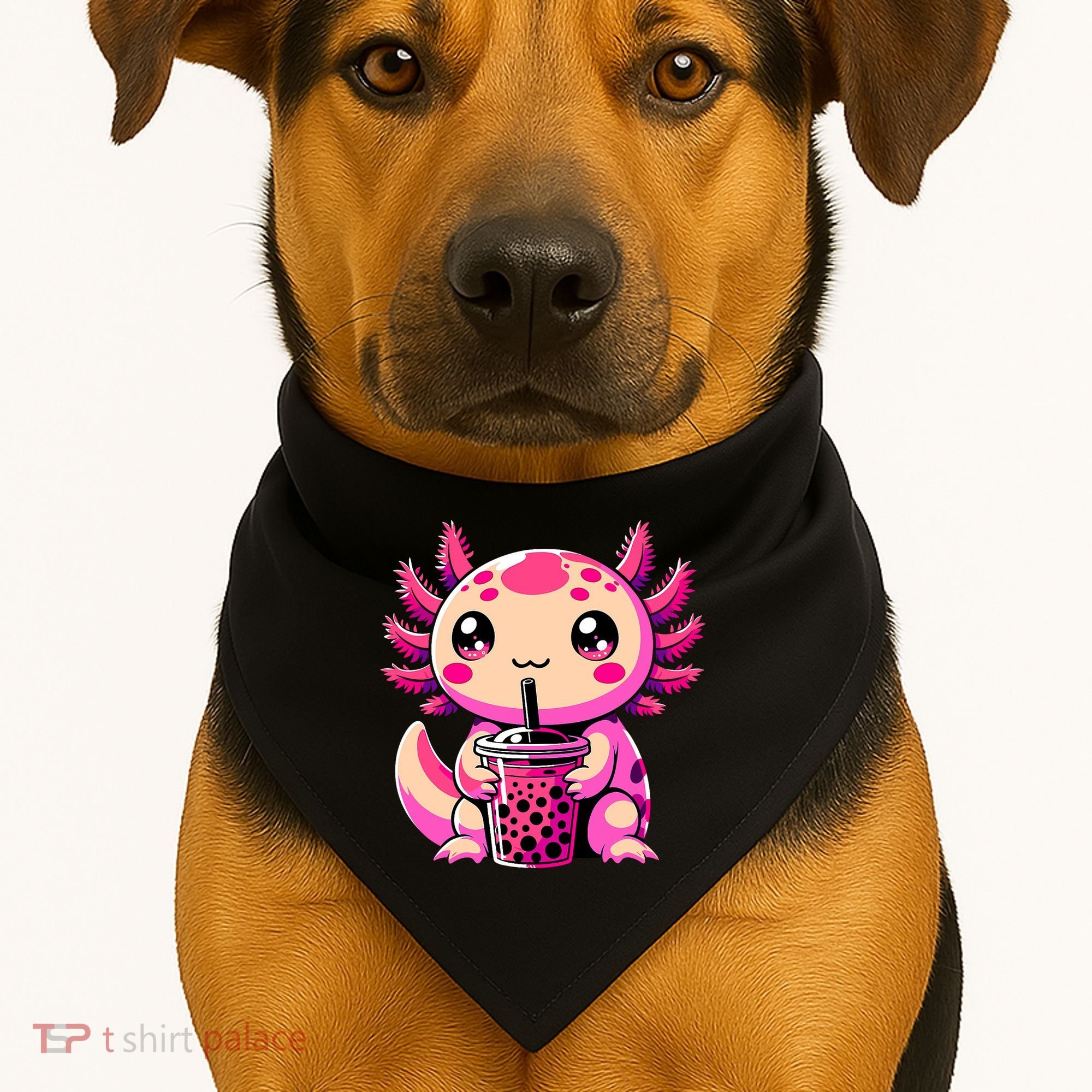 Axolotl Tea Bubble Tea Anime Kawaii Axolotl USA-Made Doggie Bandana