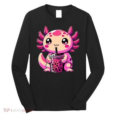 Axolotl Tea Bubble Tea Anime Kawaii Axolotl Long Sleeve Shirt